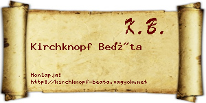 Kirchknopf Beáta névjegykártya