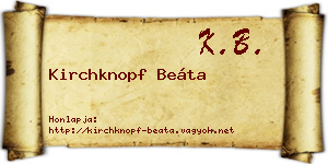 Kirchknopf Beáta névjegykártya