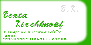 beata kirchknopf business card